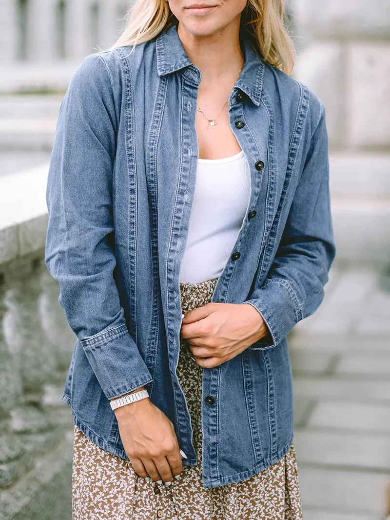 Casual simple versatile denim jacket