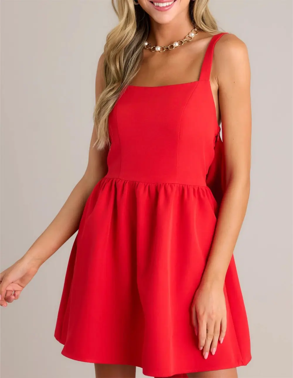 ELEGANT ESSENCE RED MINI DRESS