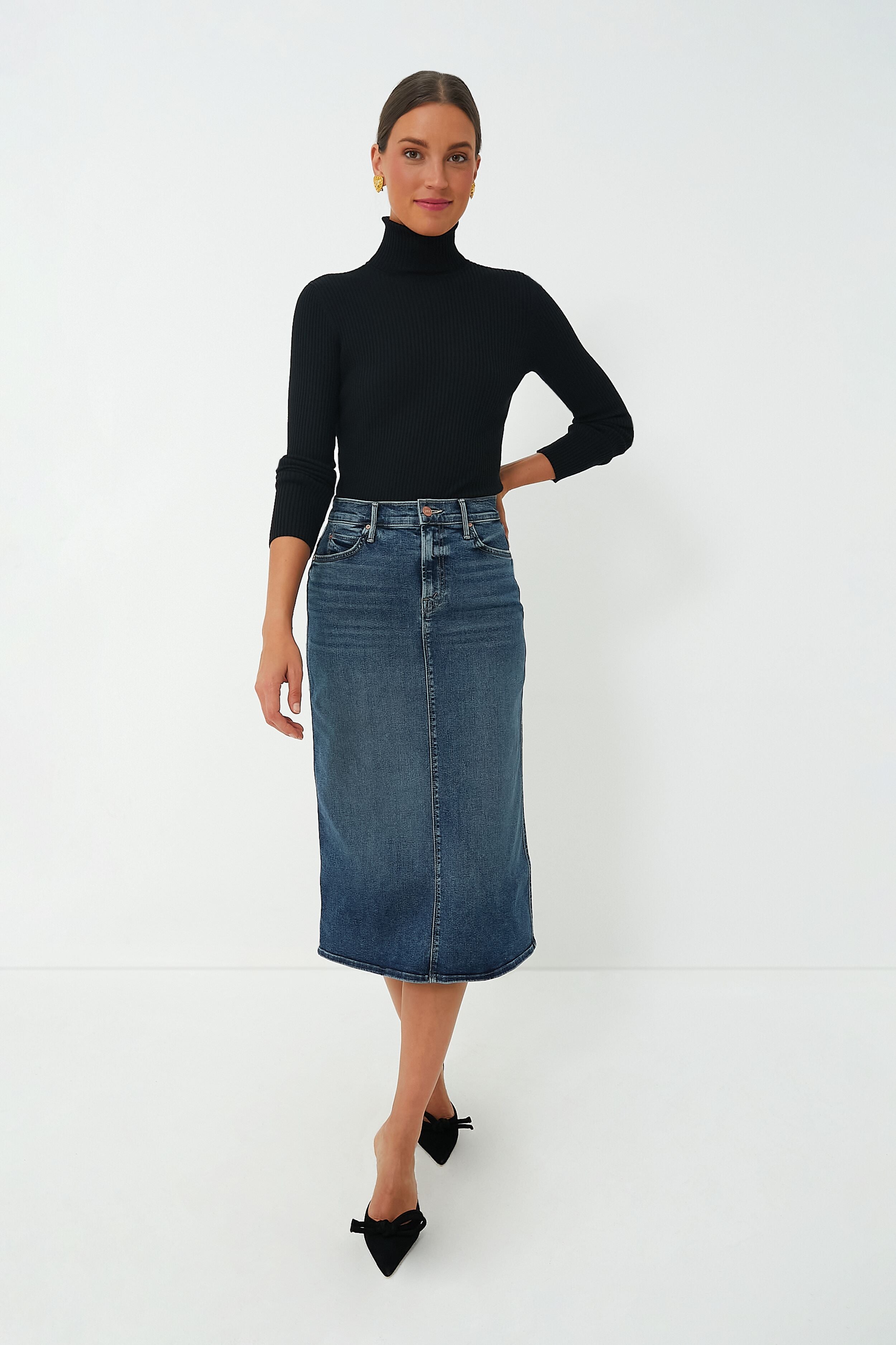 Black Sonia Ribbed Turtleneck