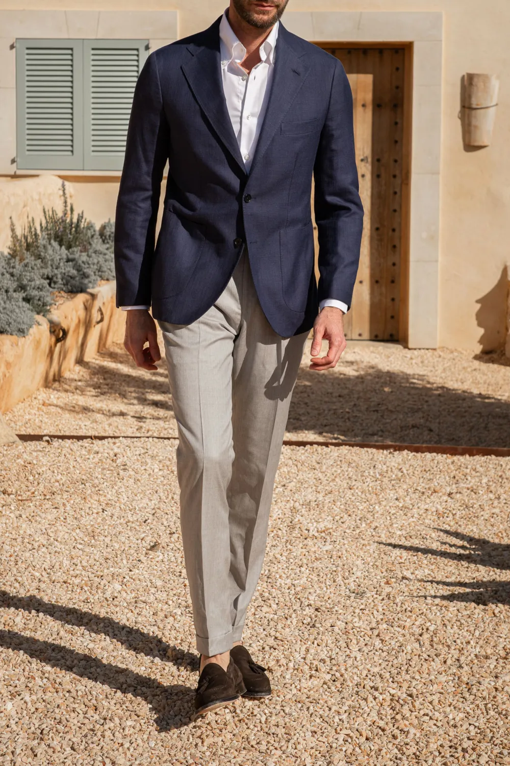 Blue Jacket In Loro Piana Fabric