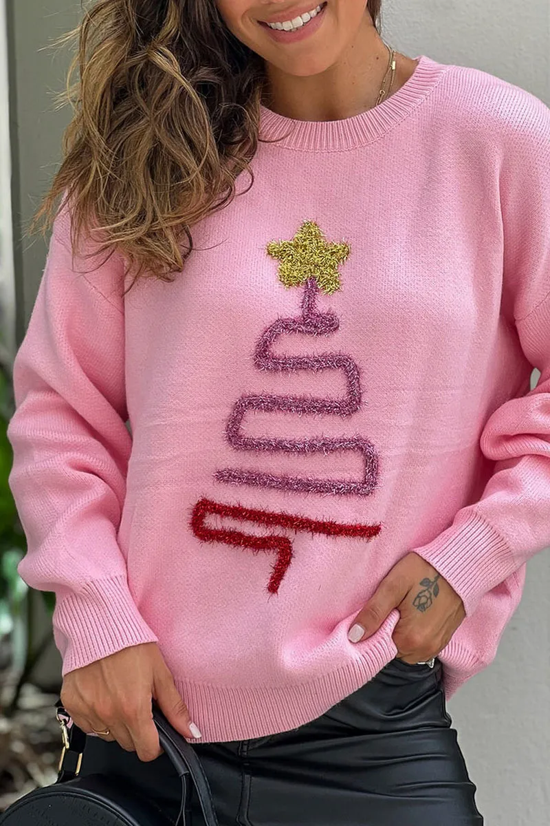 Pink Sparkly Christmas Tree Sweater