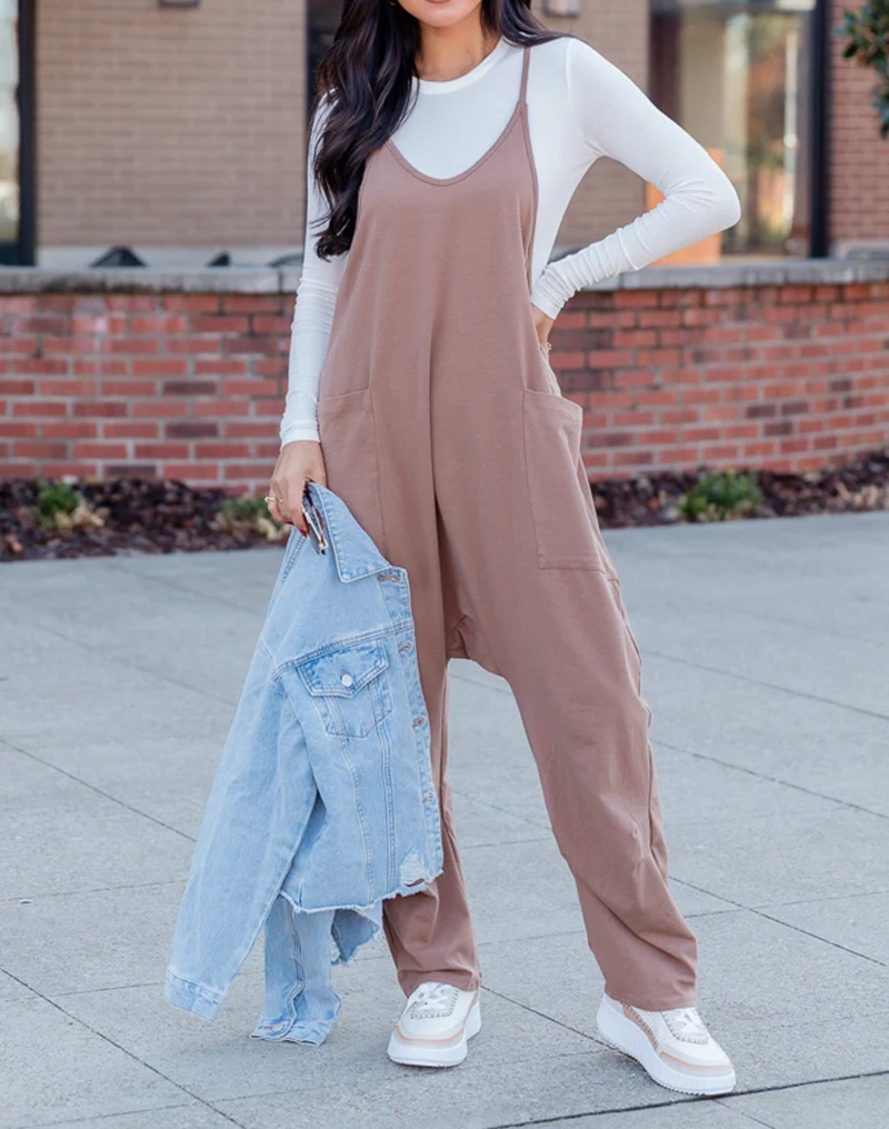 Day In The Life Beige Jumpsuit