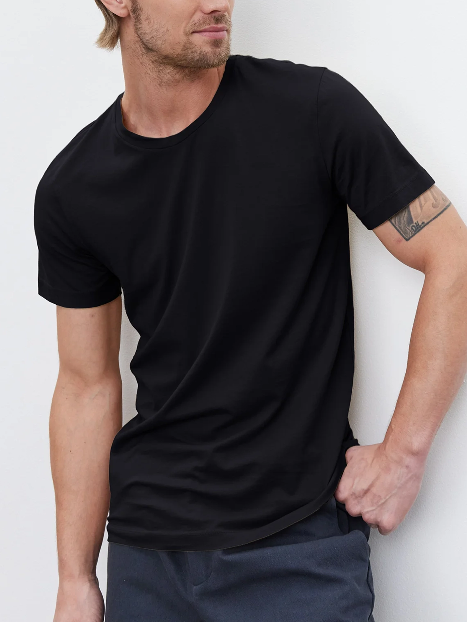 Men'S Fashion Round Neck Cotton T-Shirt