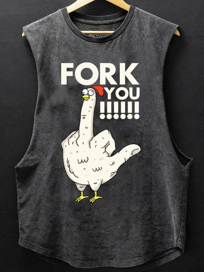 FORK YOU FUNNY COCK SCOOP BOTTOM COTTON TANK