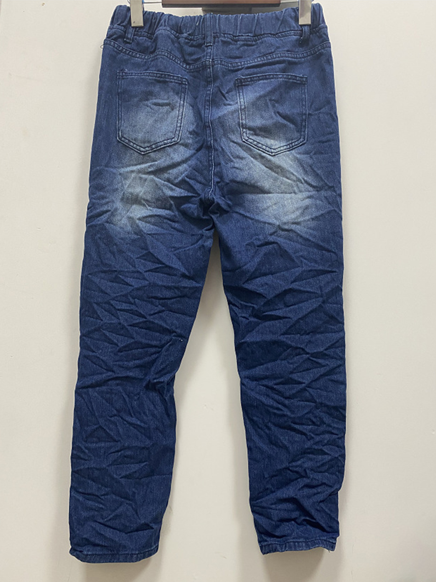 Leisure retro drawstring denim pants