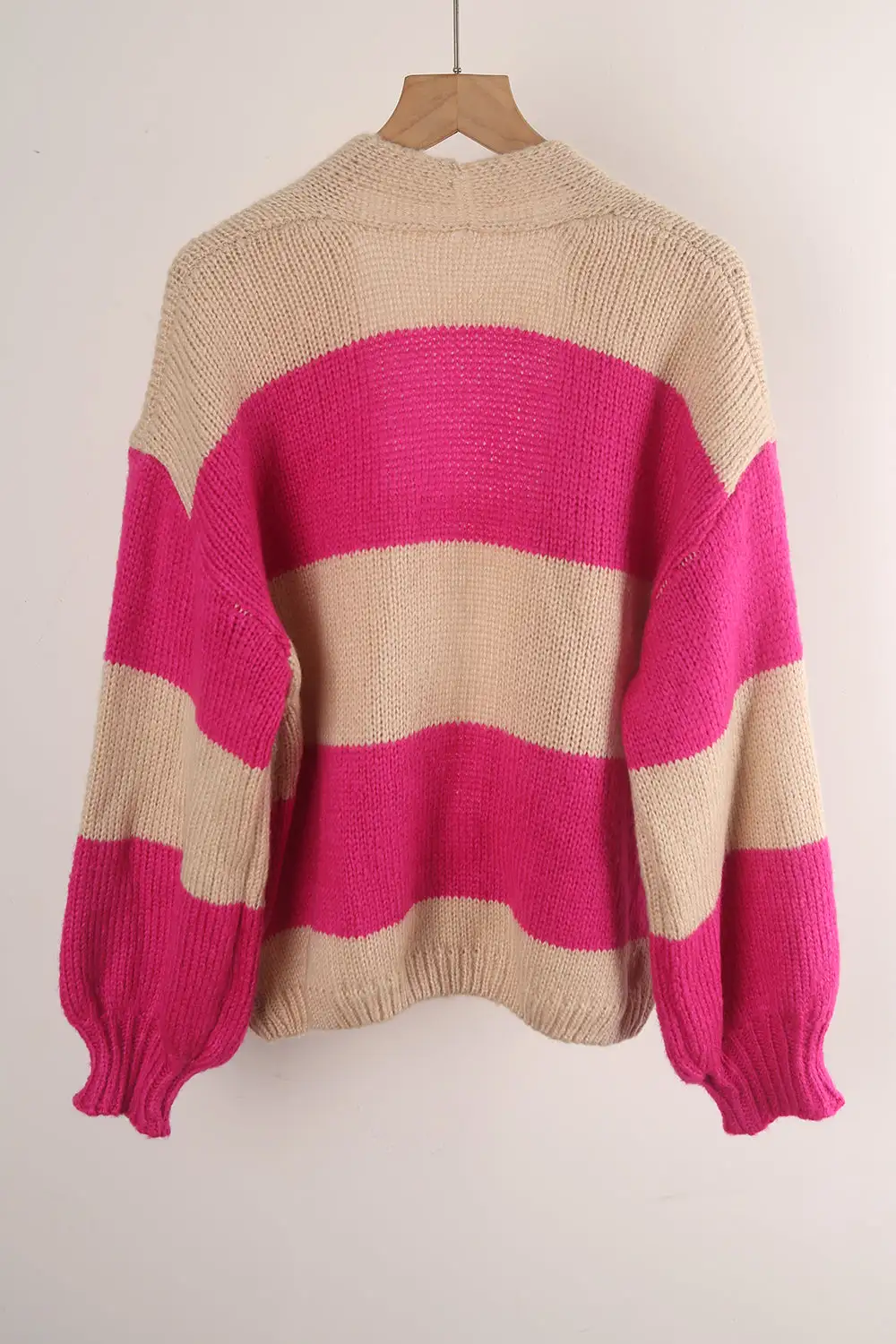 Spliced Color Matching Sweater Coat