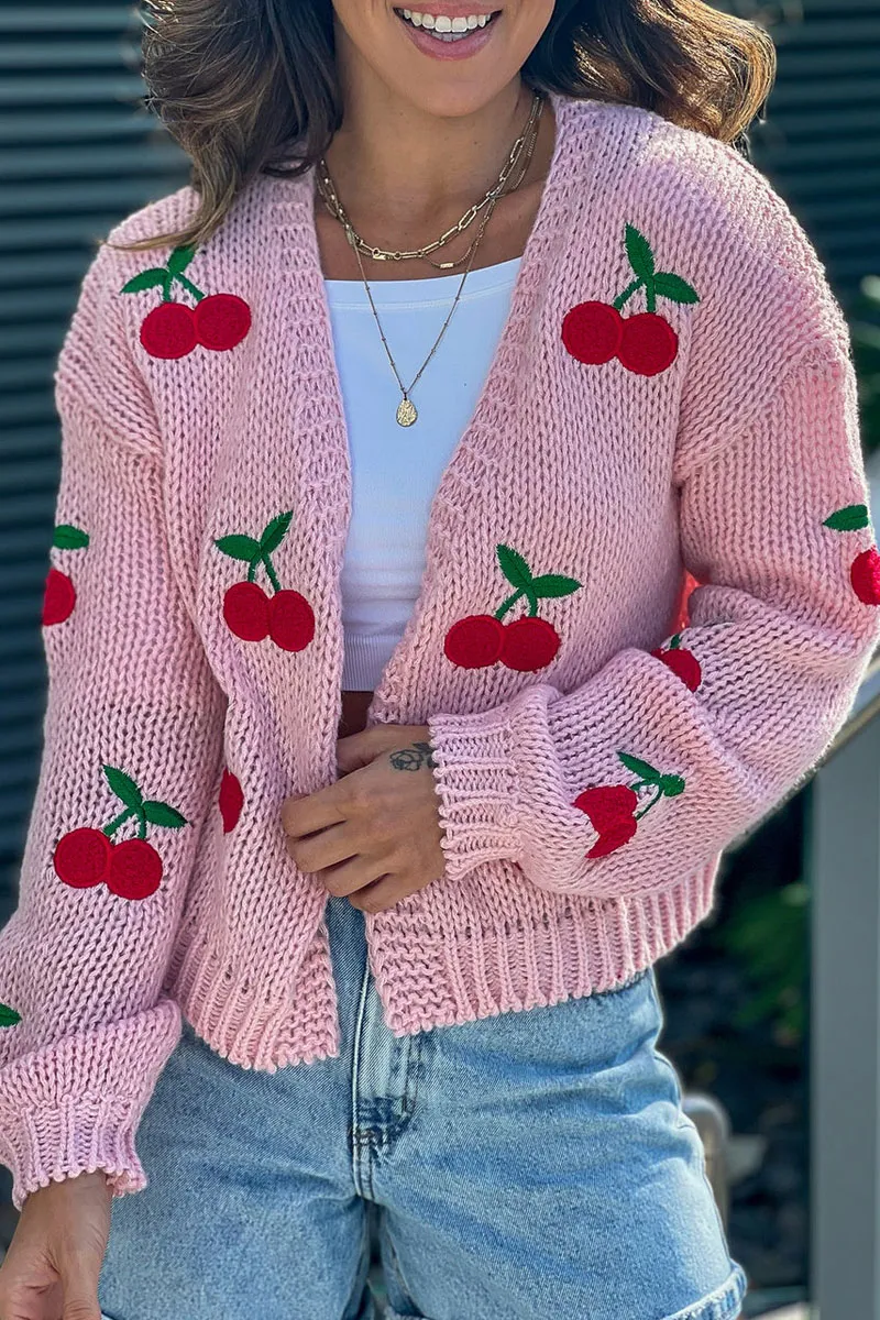 Light Pink Cherry Cardigan