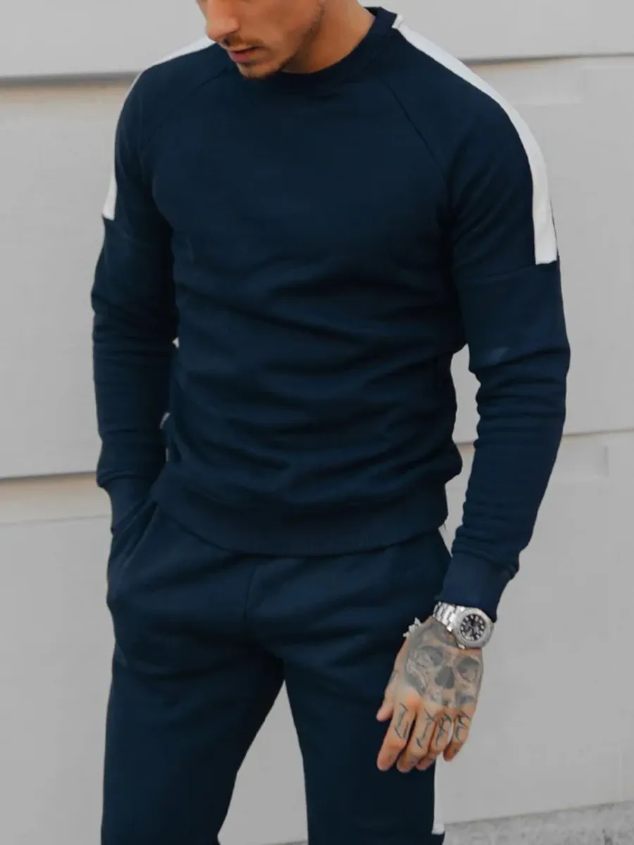 Men's Navy Colorblock Tracksuit