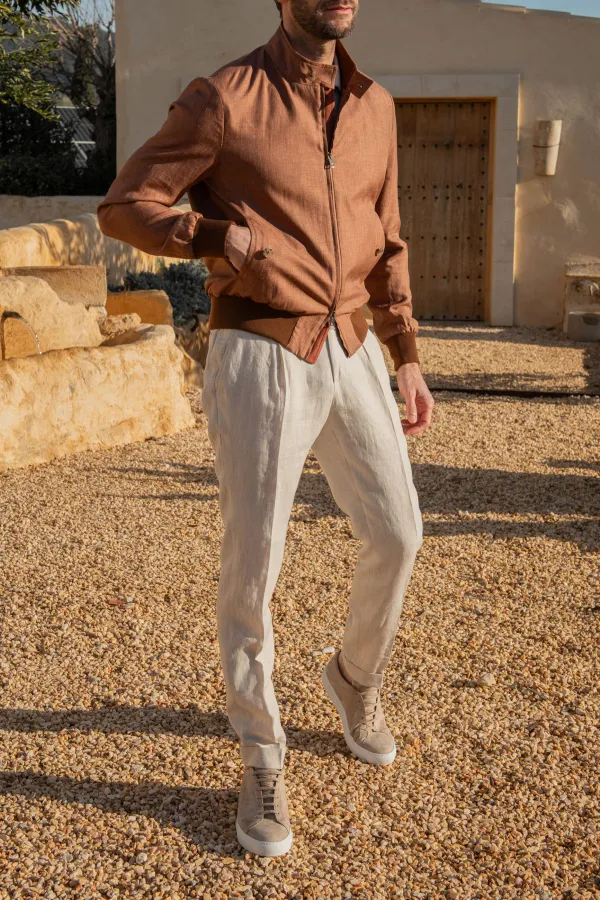 RUSTY SHORT JACKET IN LORO PIANA FABRIC