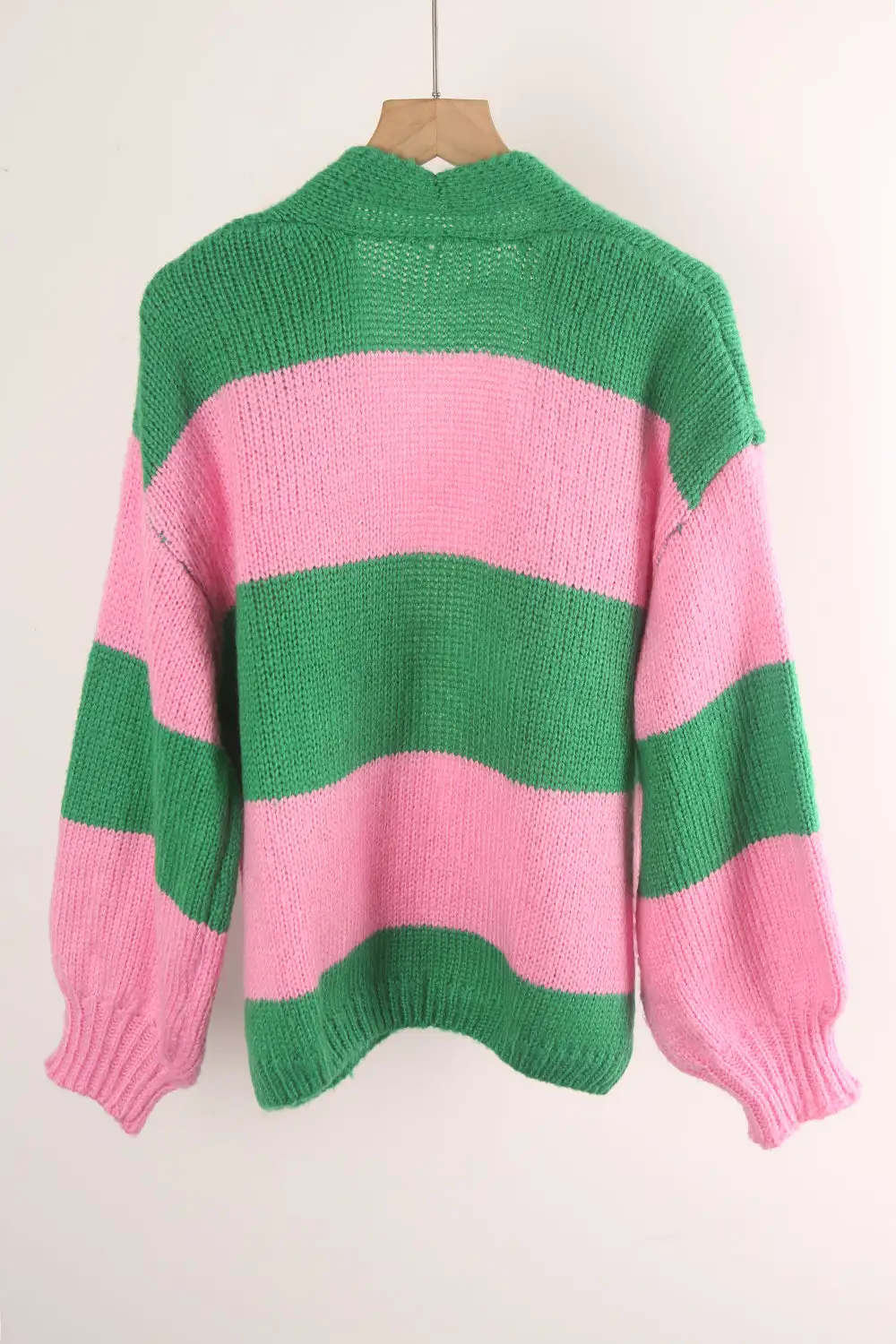 Spliced Color Matching Sweater Coat