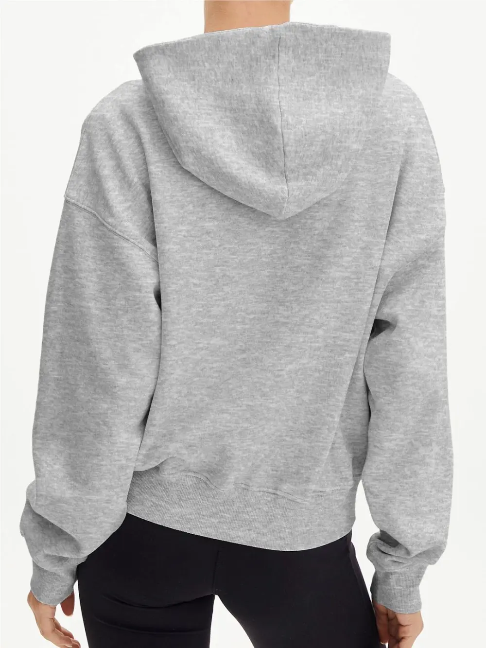 Zippered Long-sleeved Pullover Hoodie