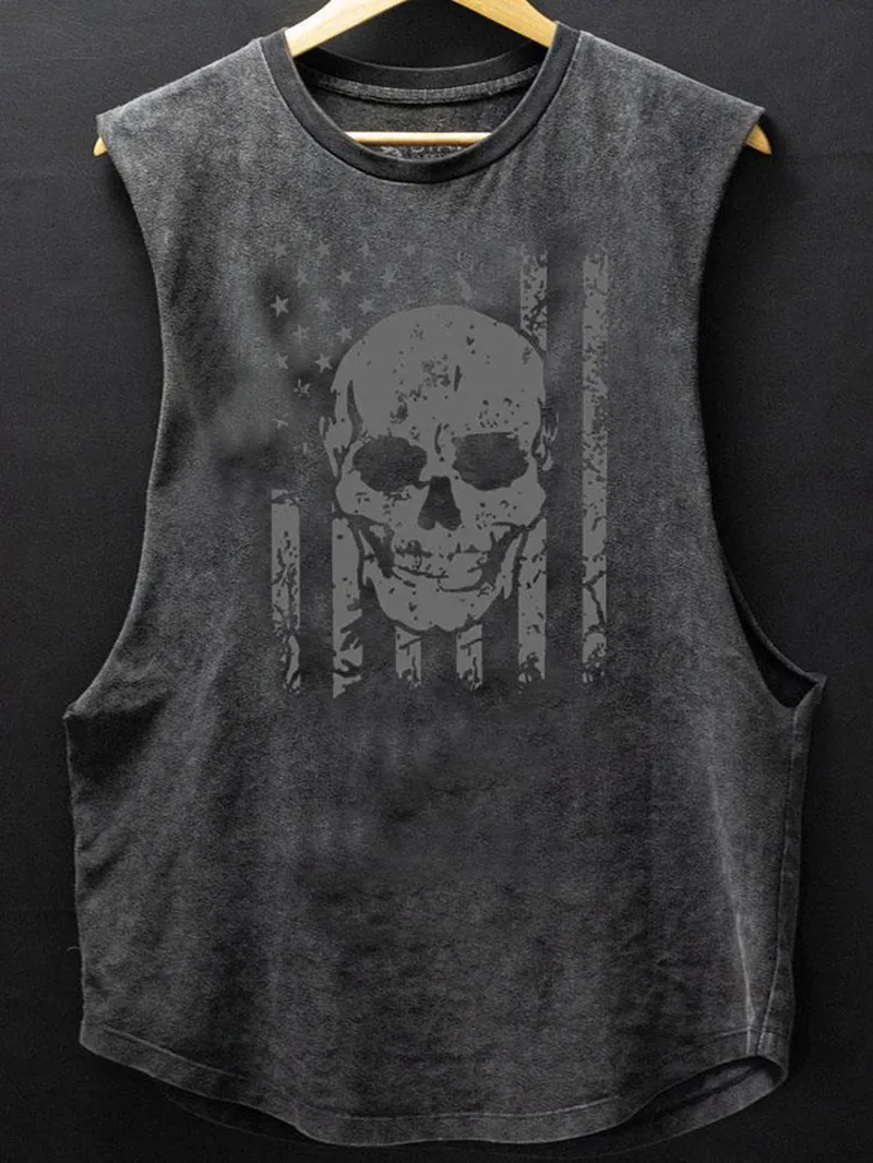 SKULL GYM SCOOP BOTTOM COTTON TANK