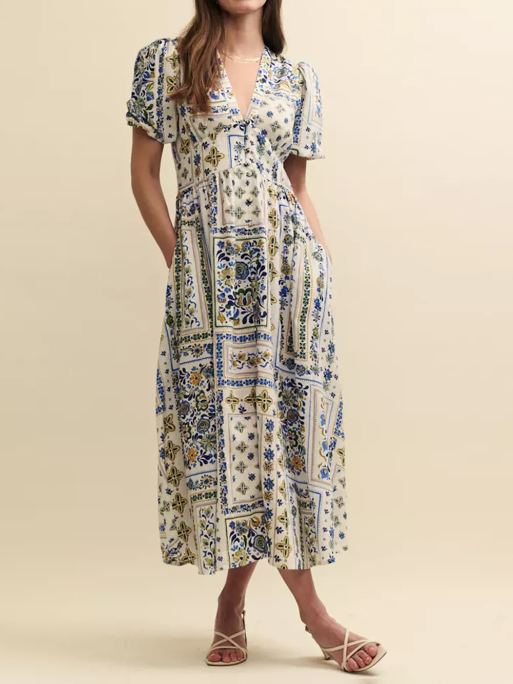 Starlight Illana Borders Floral Print Midi Dress