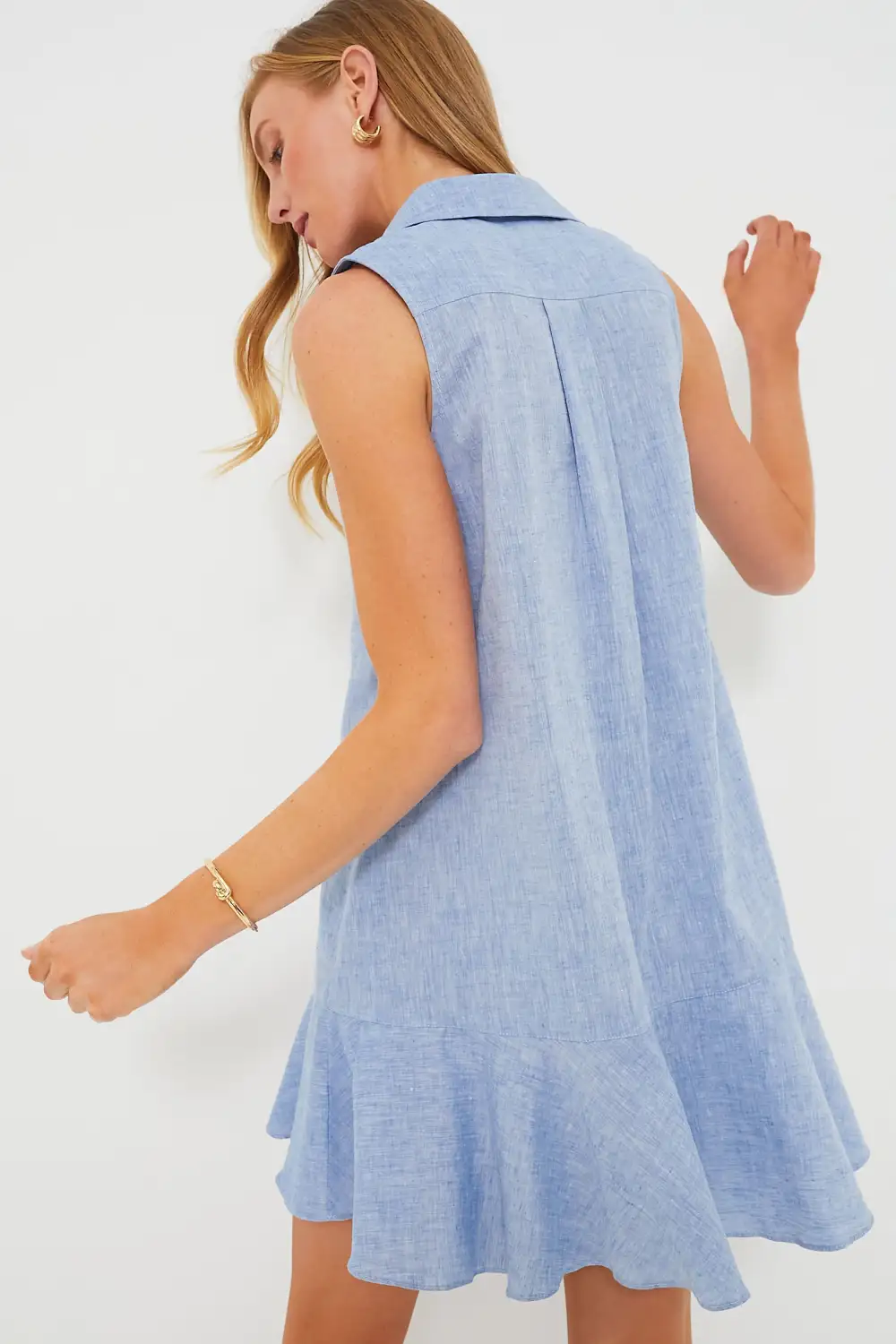 Chambray Sleeveless Callahan Shirt Dress