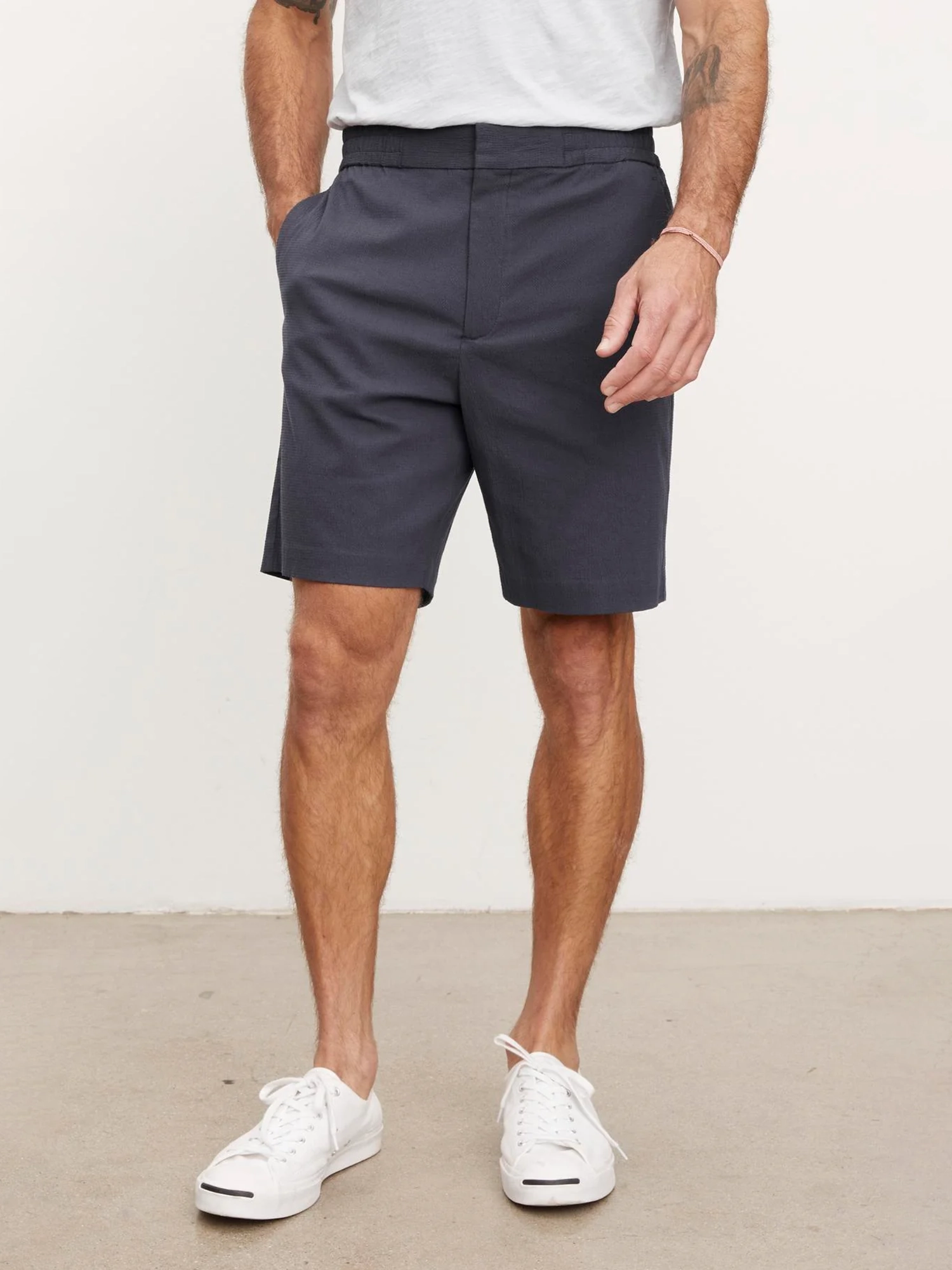 Pocket Back Solid Business Shorts