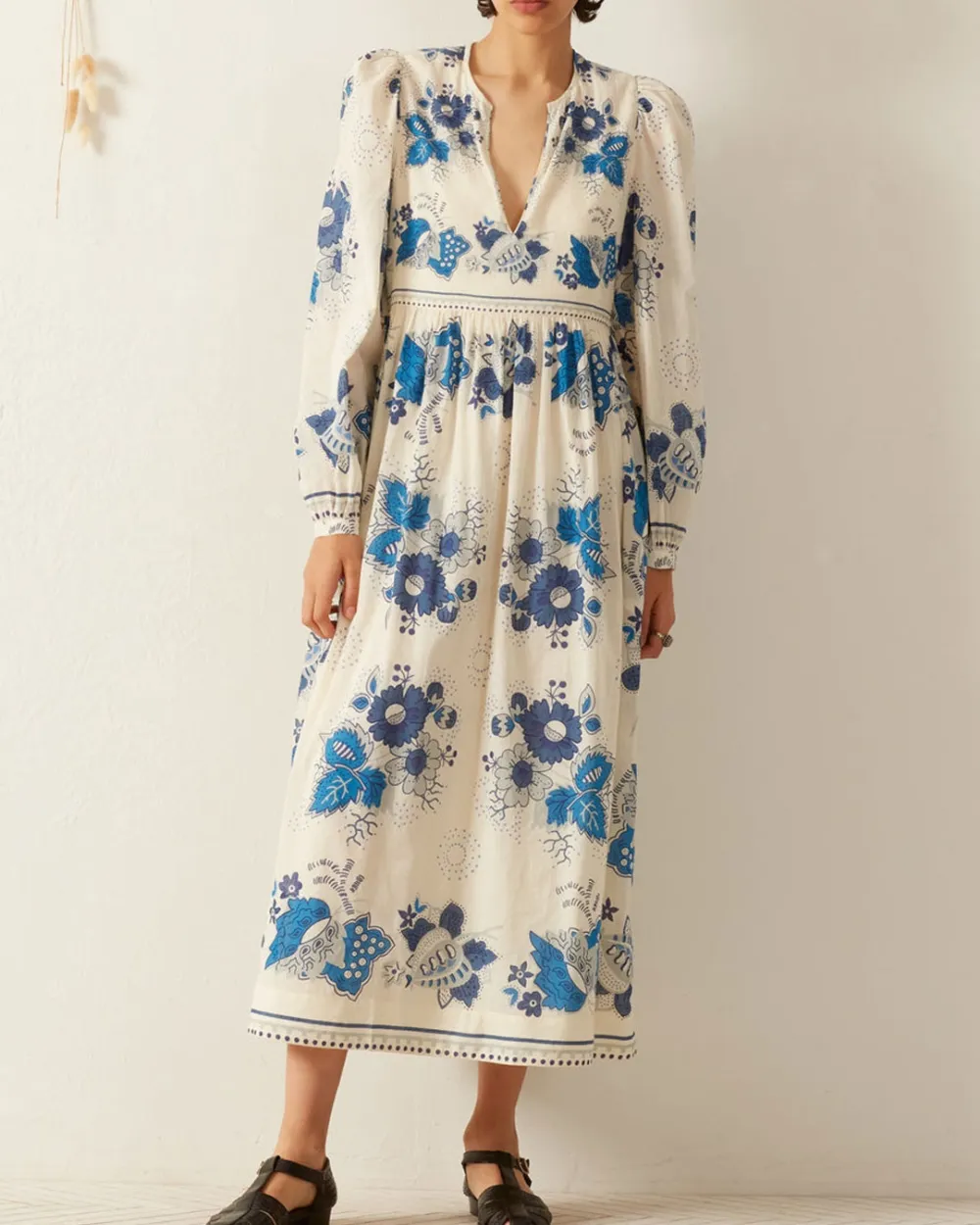 Winifred Blue China Panel Dress