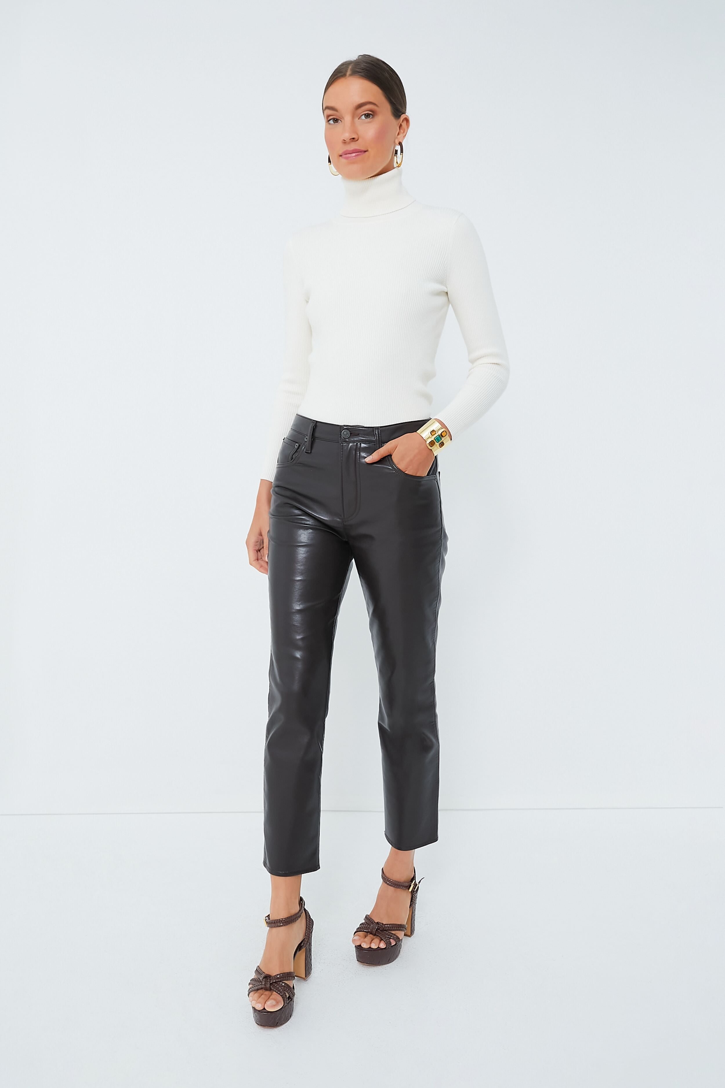 Winter White Arlo Ribbed Turtleneck