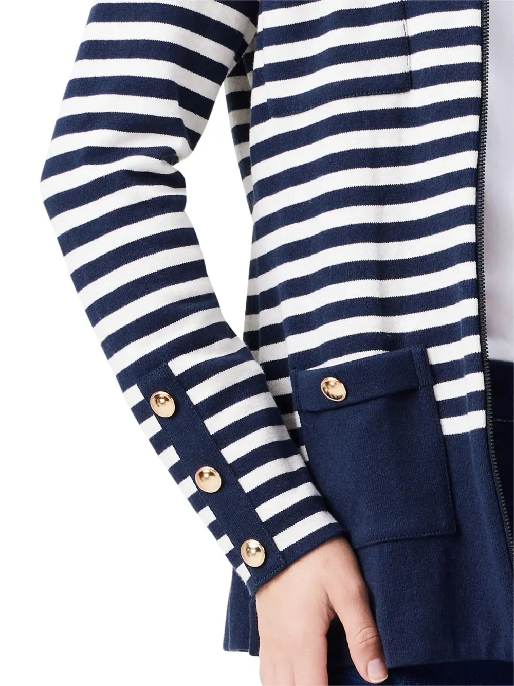 City Charm Stripe Sweater Jacket