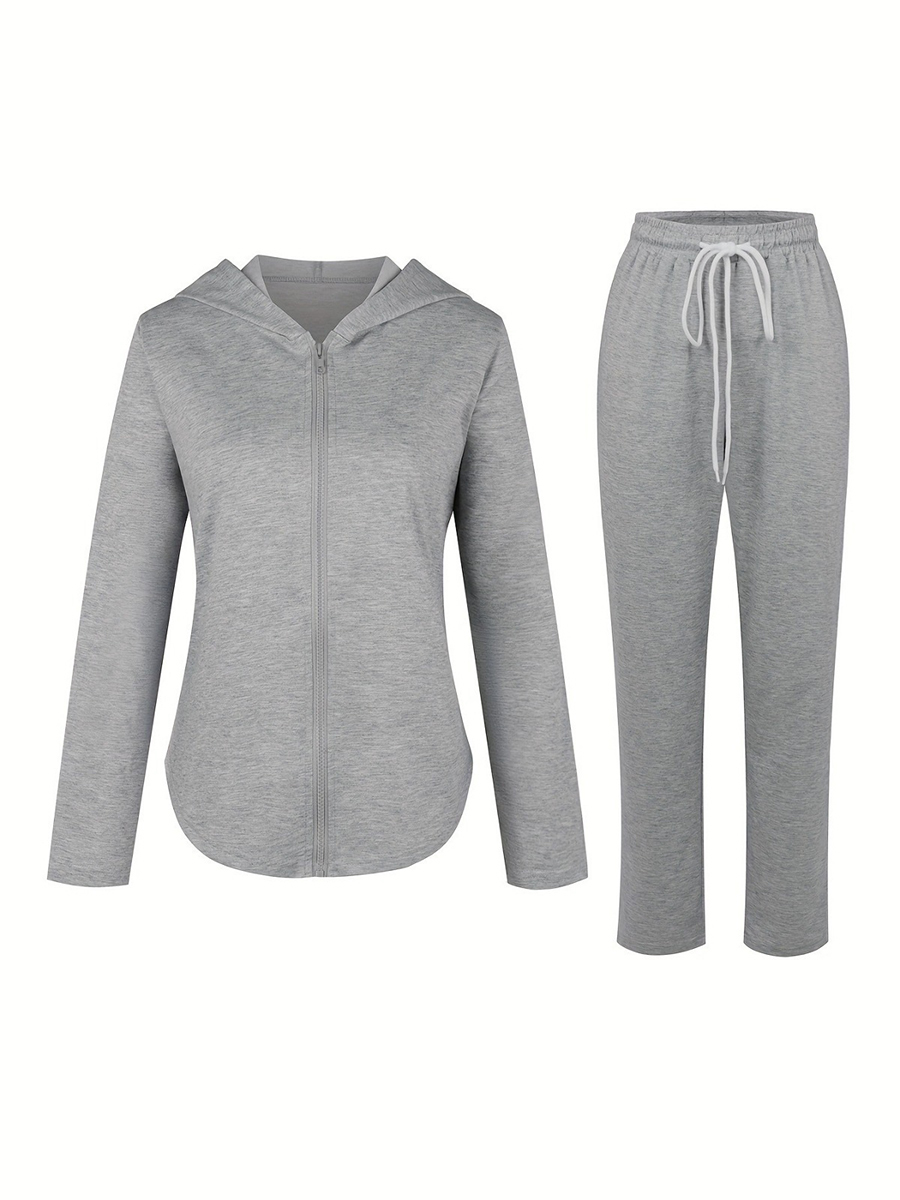 Women's Hooded Top And Pants Suit