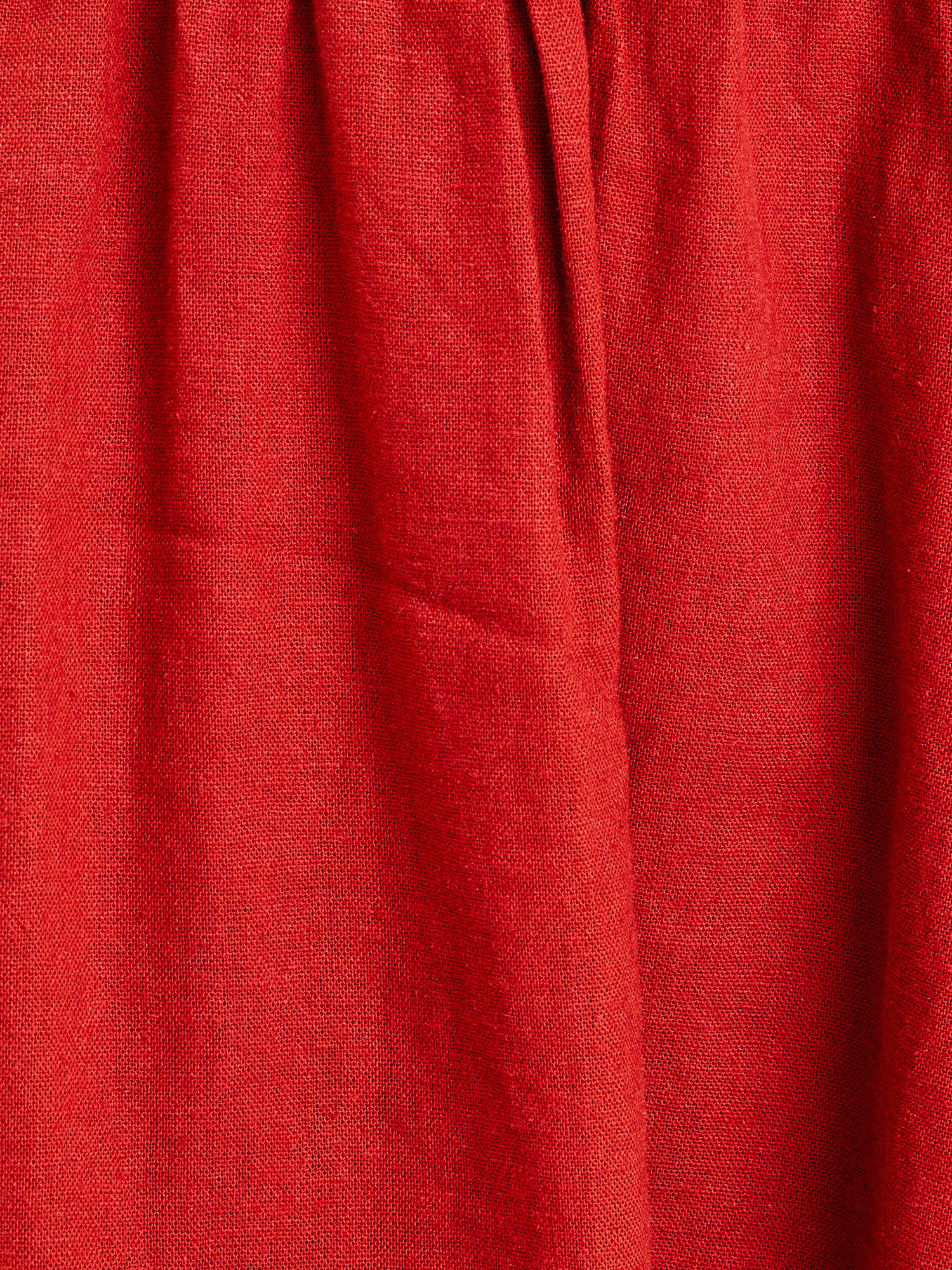 Robe trapèze ceinturée 55% de lin rouge foncé femme