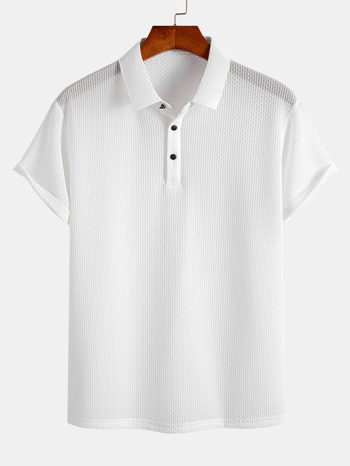 Short Sleeve Textured Polo