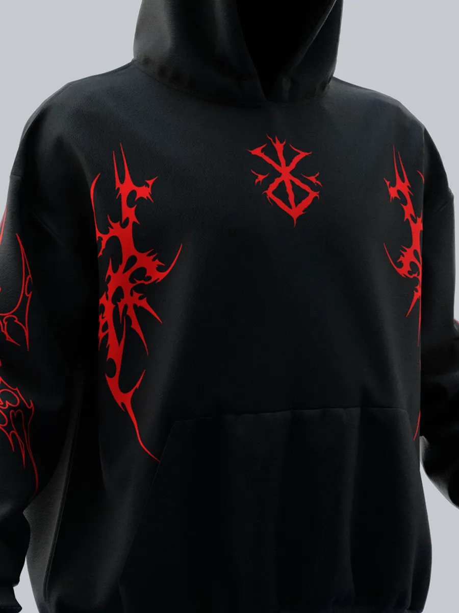 Berserk Guts Tribal Oversize Hoodie