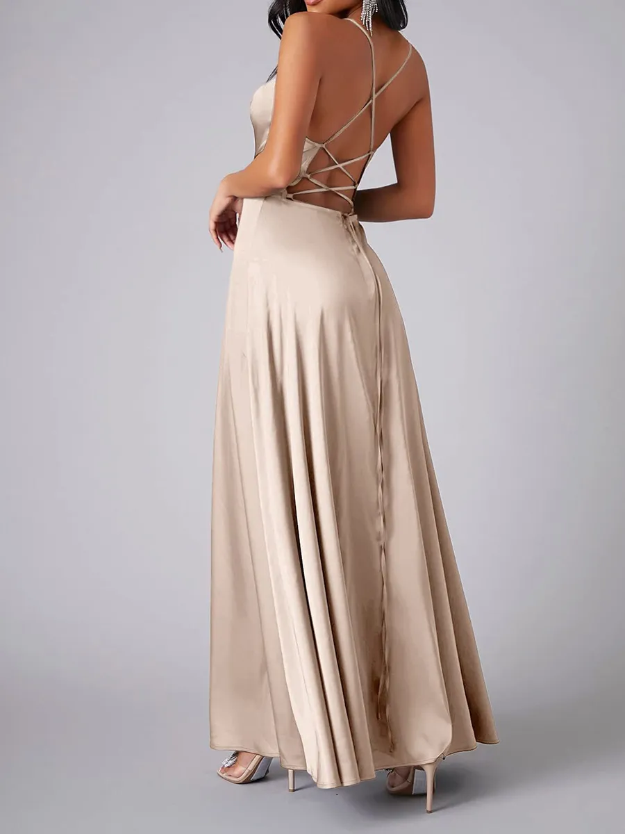 Women's waist-cinching Backless Long Skirts