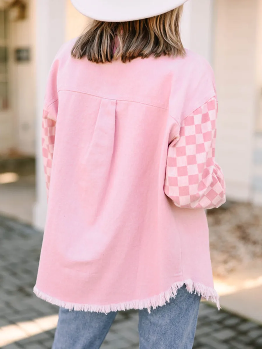 Pink Checkered Shacket