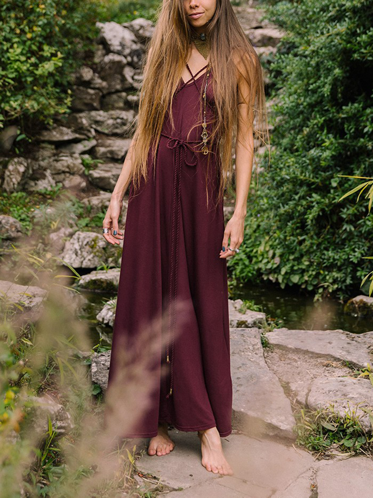 Loose And Reversible Strappy Long Dress