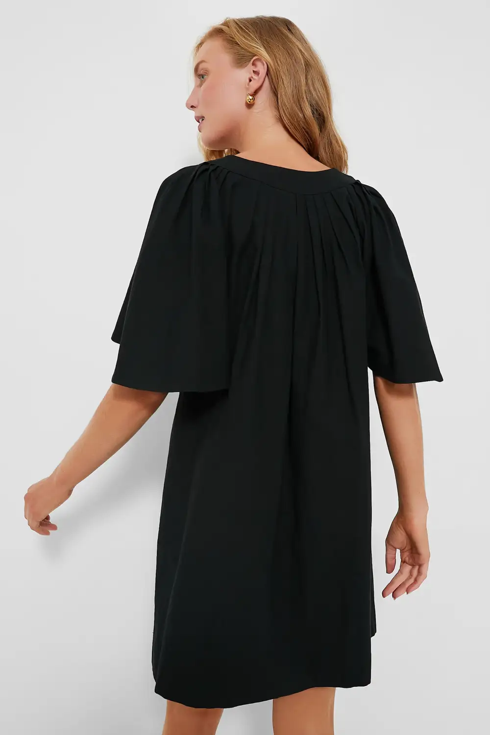 Black Finley Flutter Sleeve Dress