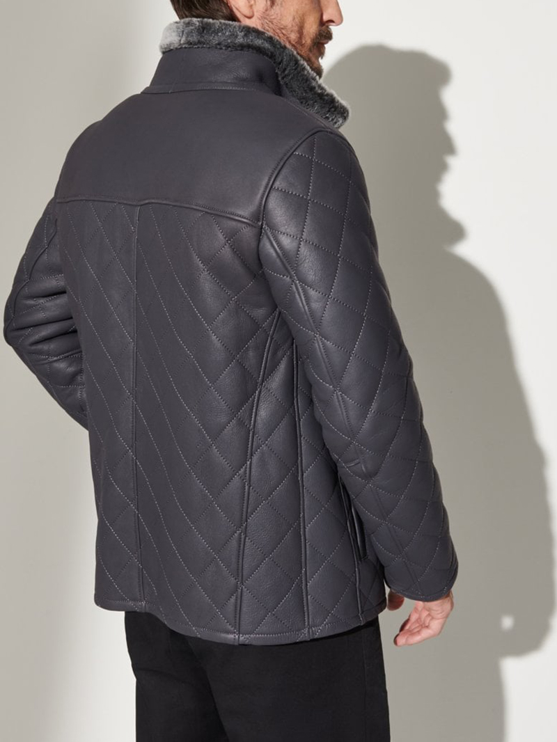 Men's quilted sheepskin jacket