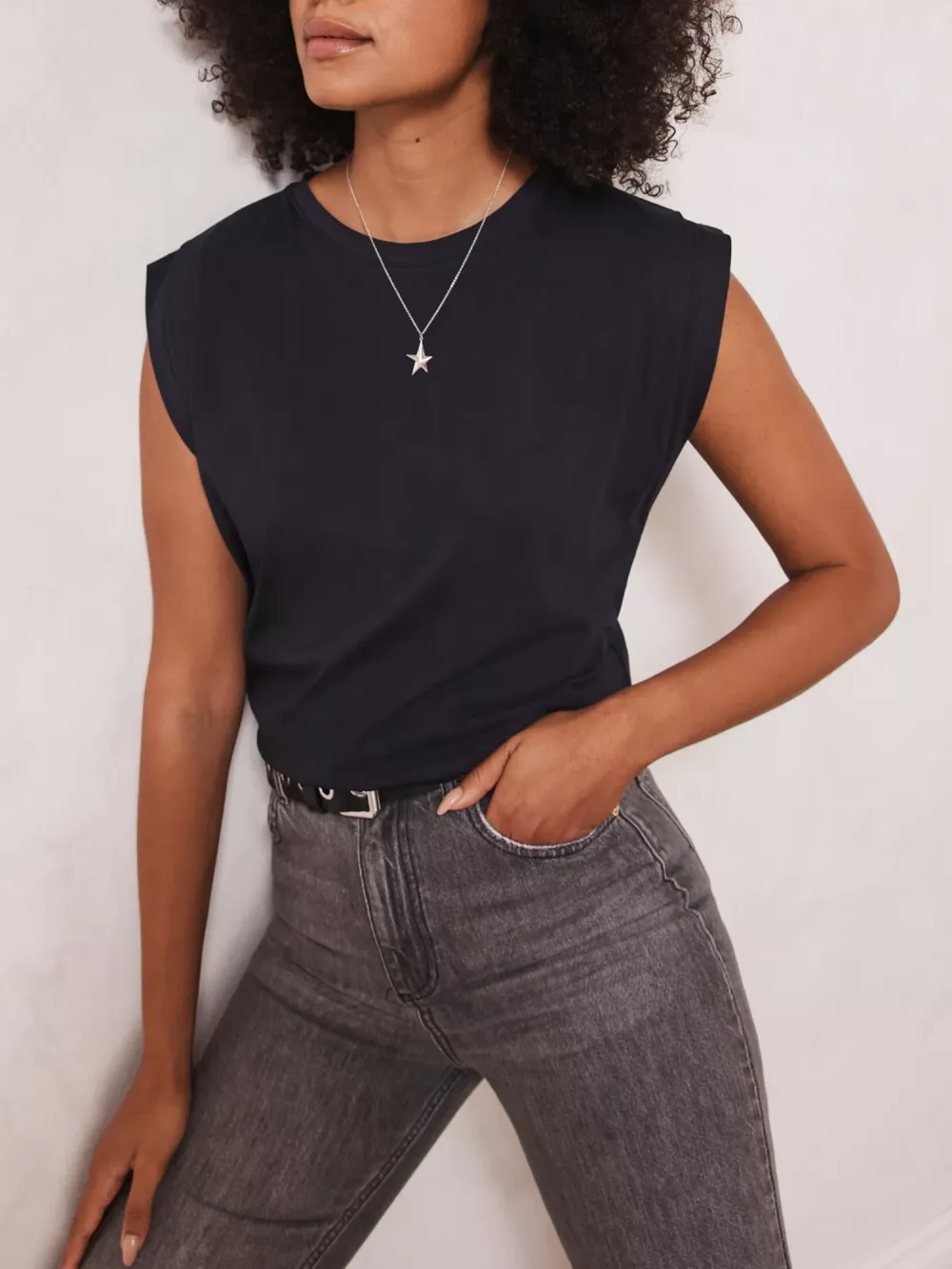 Cotton Extended Shoulder T-Shirt