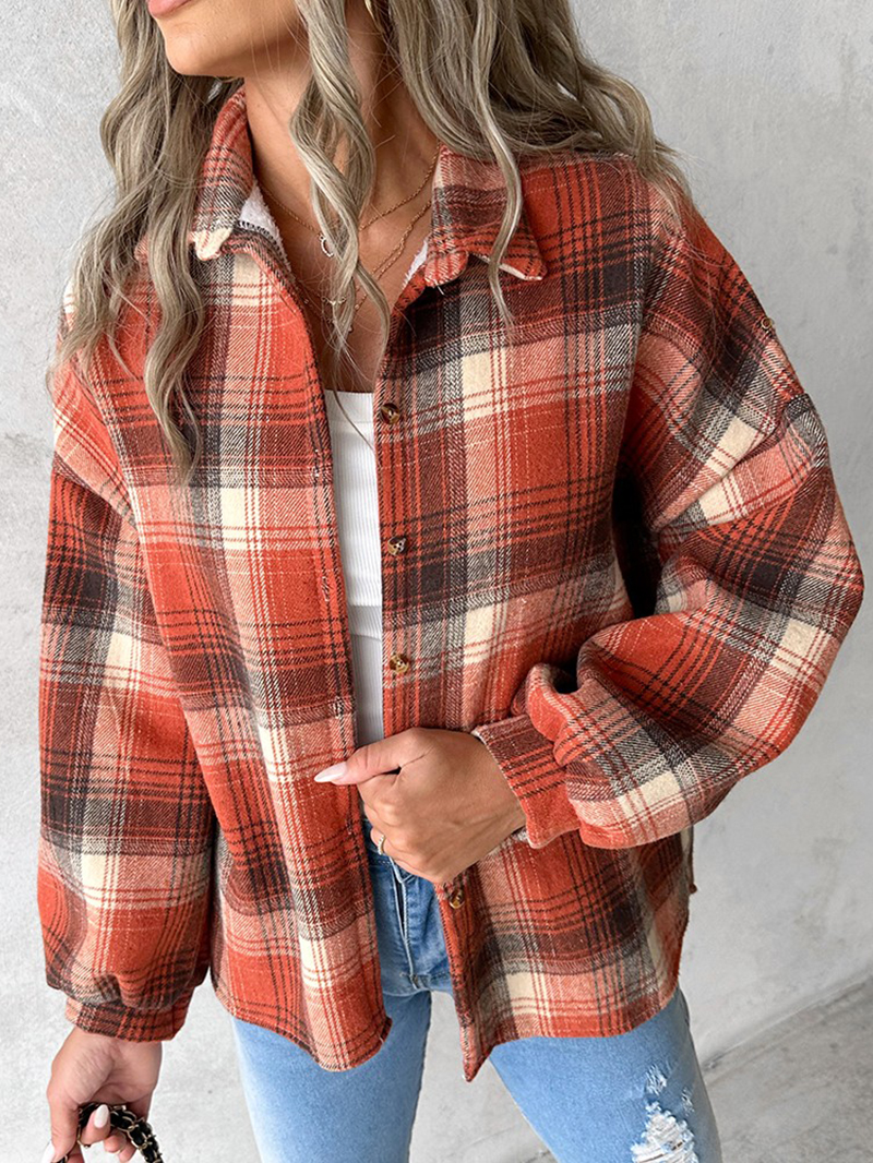 Casual thick plaid women's jacket