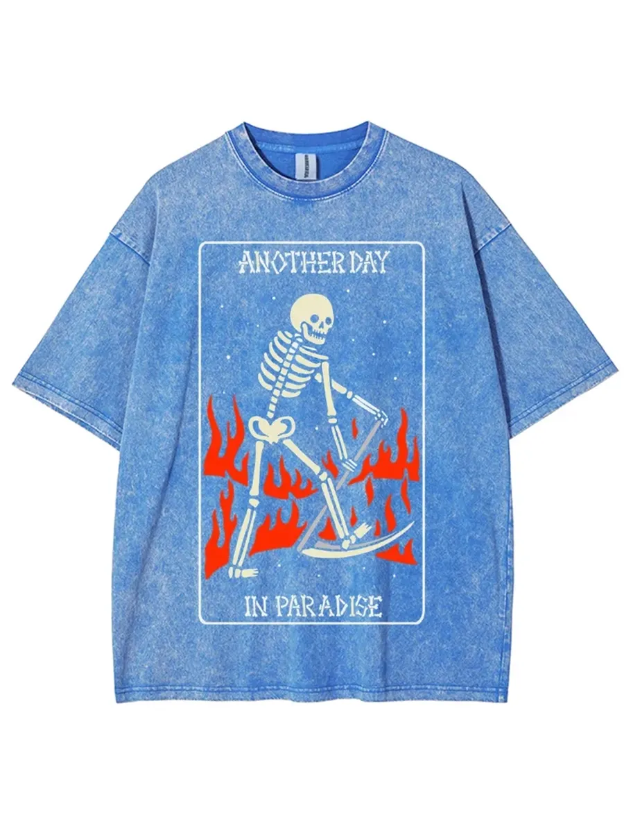 ANOTHER DAY IN PARADISE UNISEX VINTAGE WASH DENIM T-SHIRTS