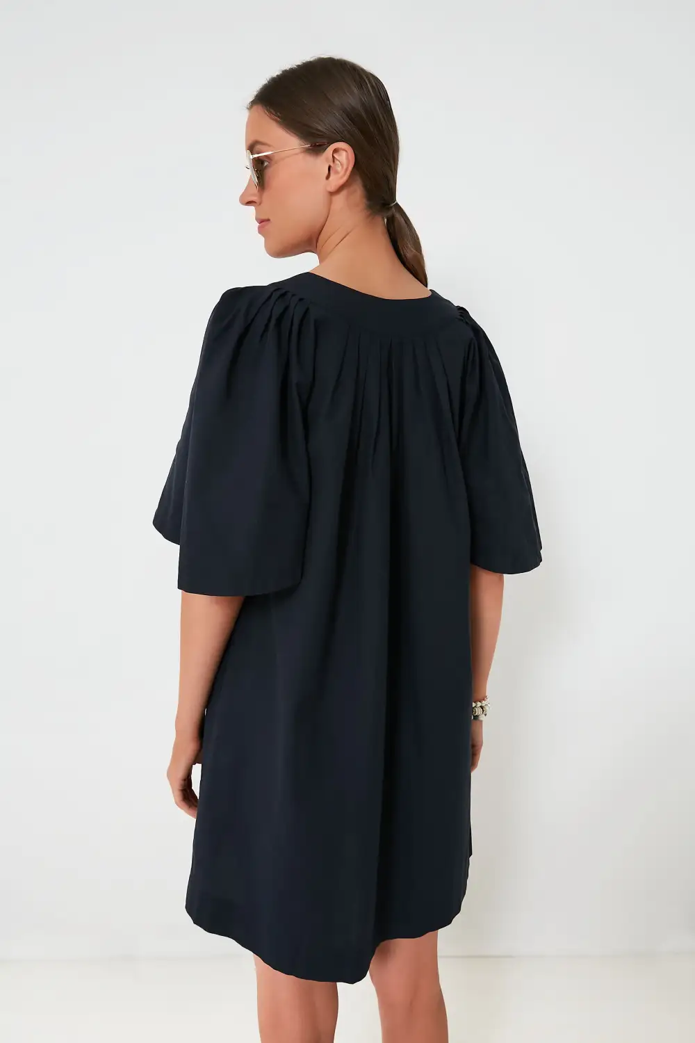 Deep Navy Finley Flutter Sleeve Dress