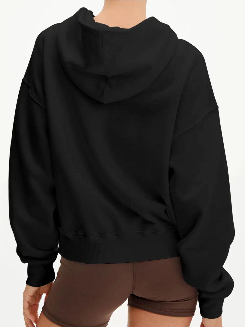 Zippered Long-sleeved Pullover Hoodie