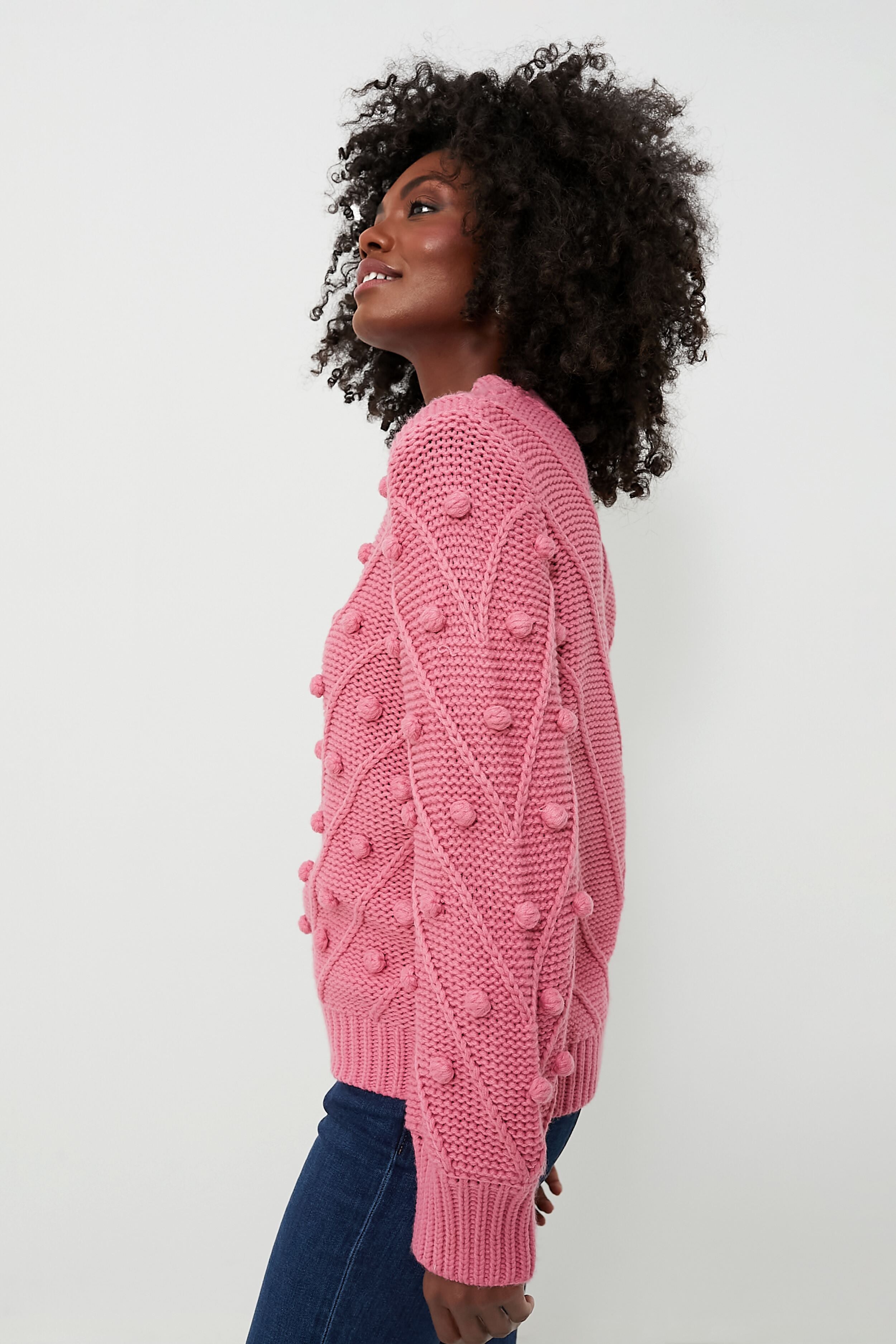 Punchy Pink PomPom Lainey Sweater