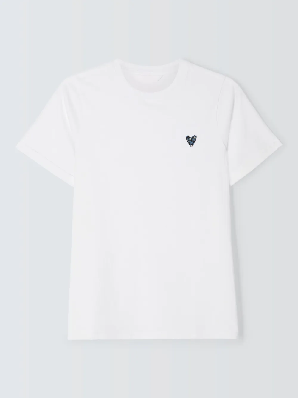 Animal Print Embroidered Heart T-Shirt