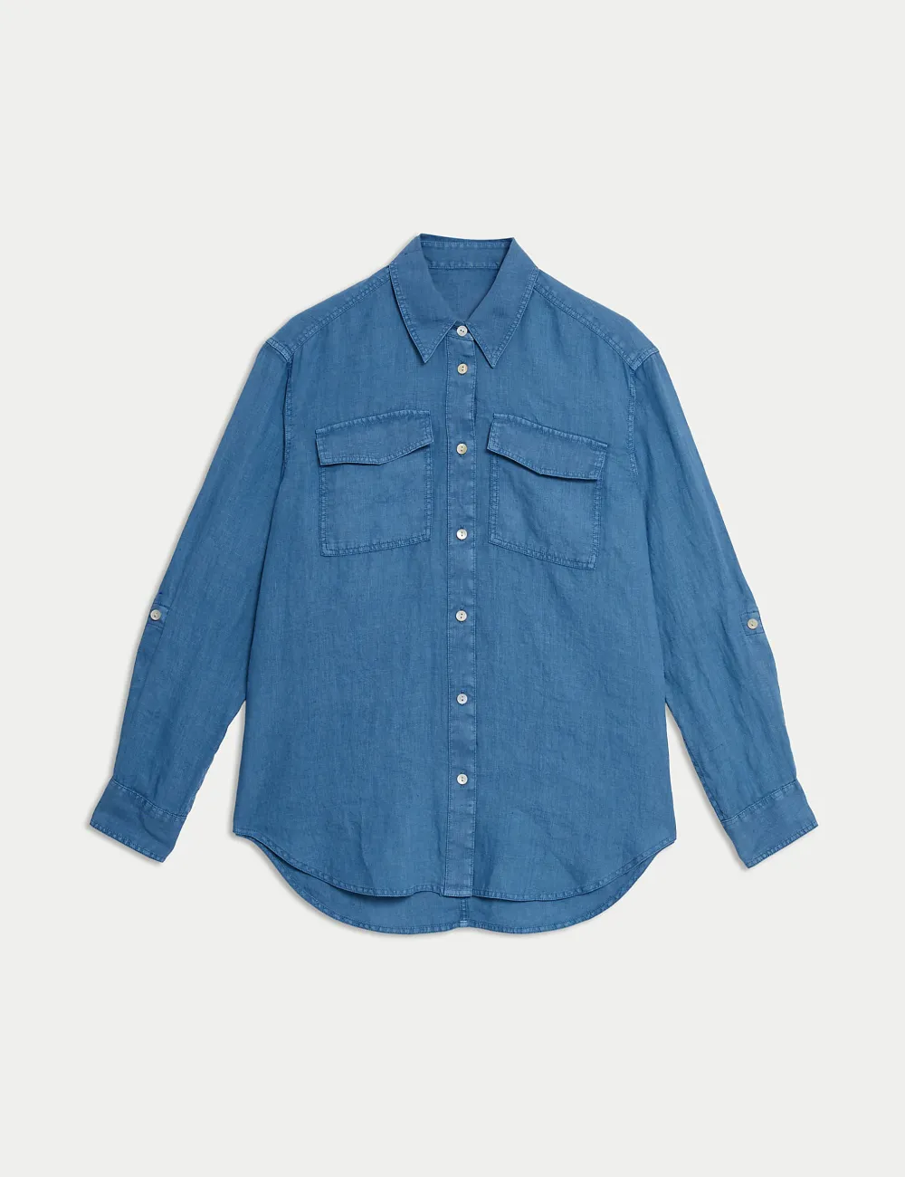 Pure Linen Relaxed Utility Shirt