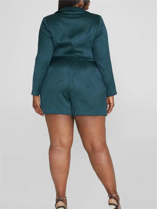 Kira Textured Double Breasted Romper