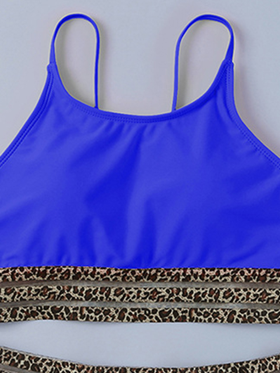 Sexy Swimsuit Leopard Mesh Stitching Swimsuit Suit