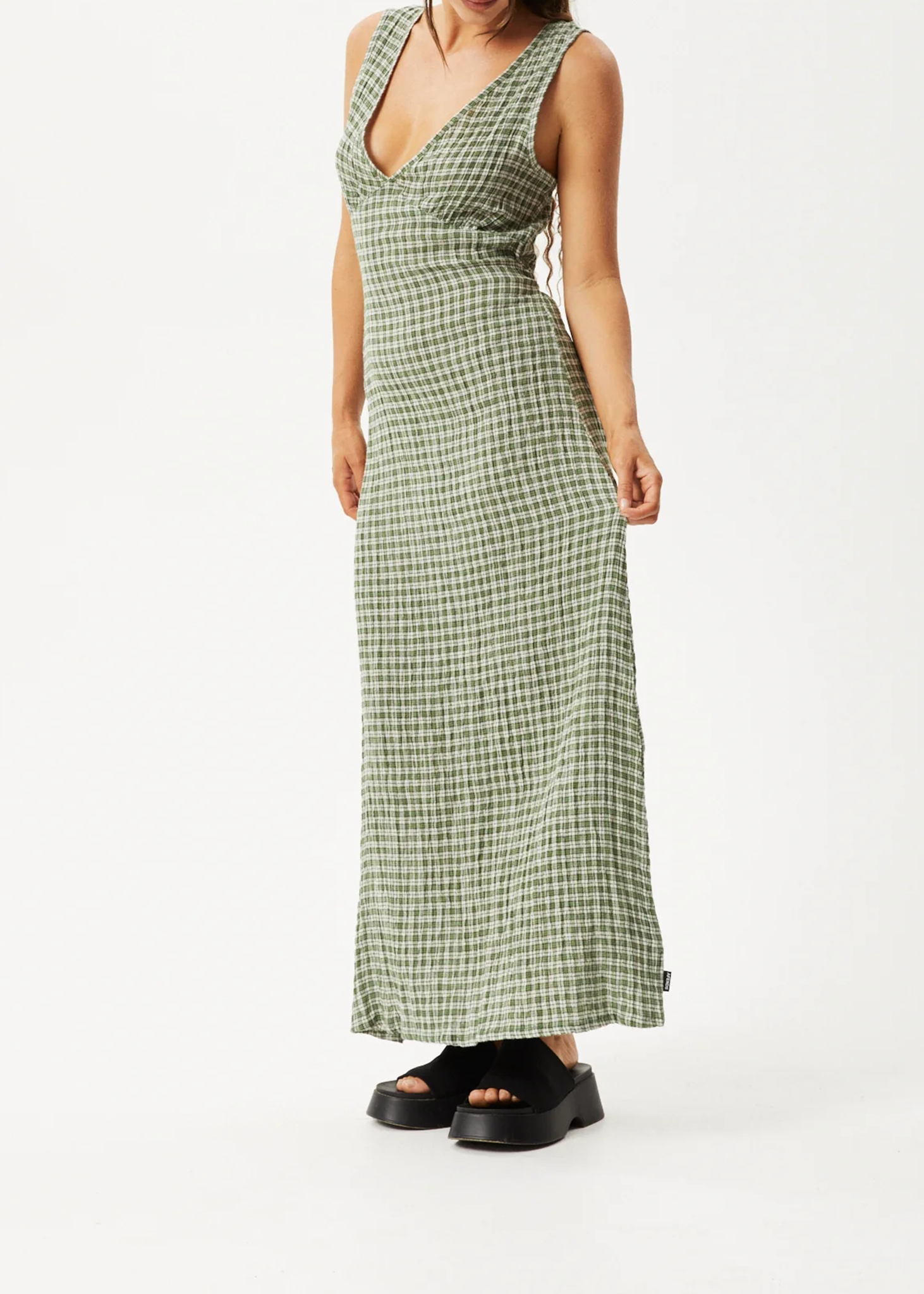 BASE - SEERSUCKER CHECK MAXI DRESSDEEP GREEN CHECK
Seersucker Check Maxi Dress