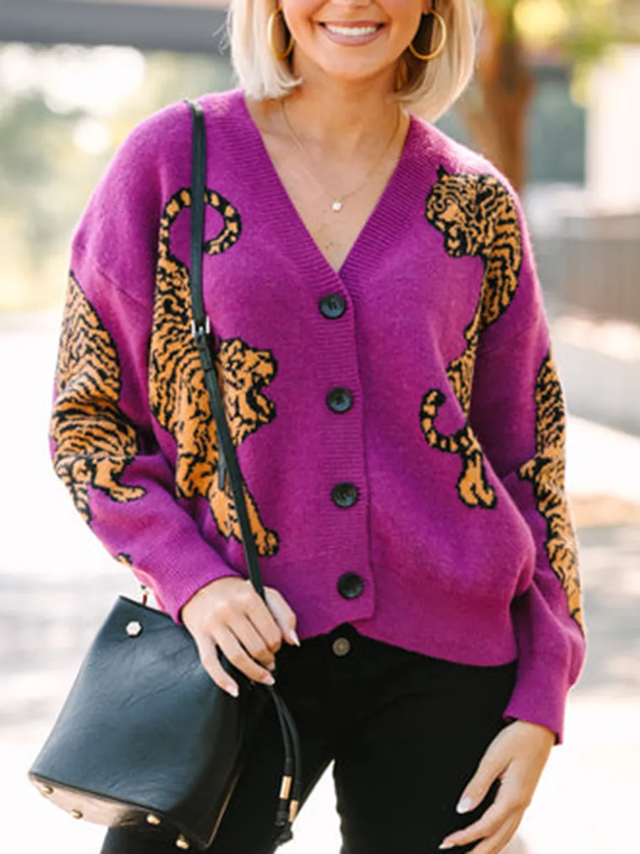 Purple Tiger Cardigan