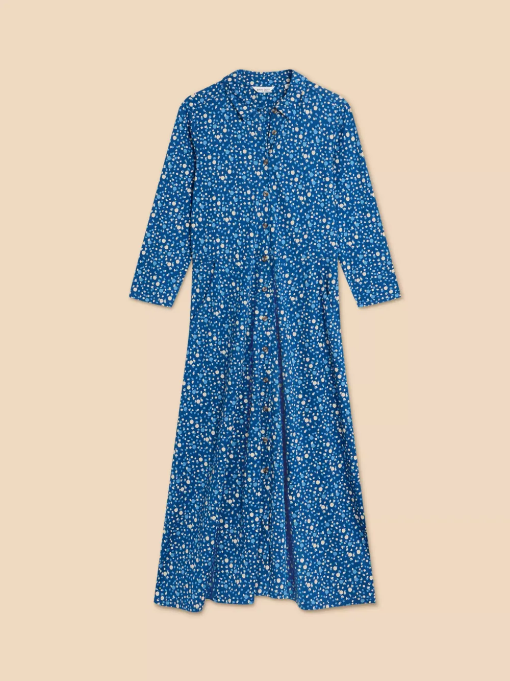 Apple Print Midi Jersey Shirt Dress