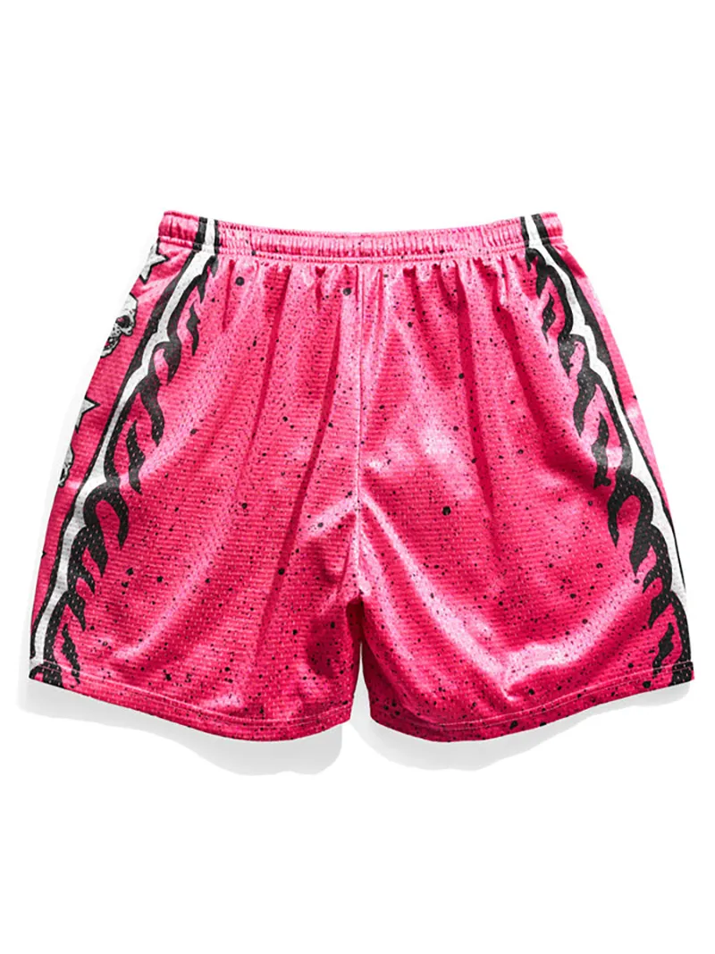 Bret Hart Speckle Pink Retro Shorts