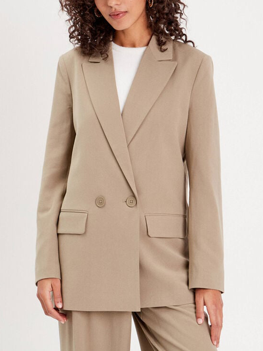 Veste blazer ajustée vert kaki femme