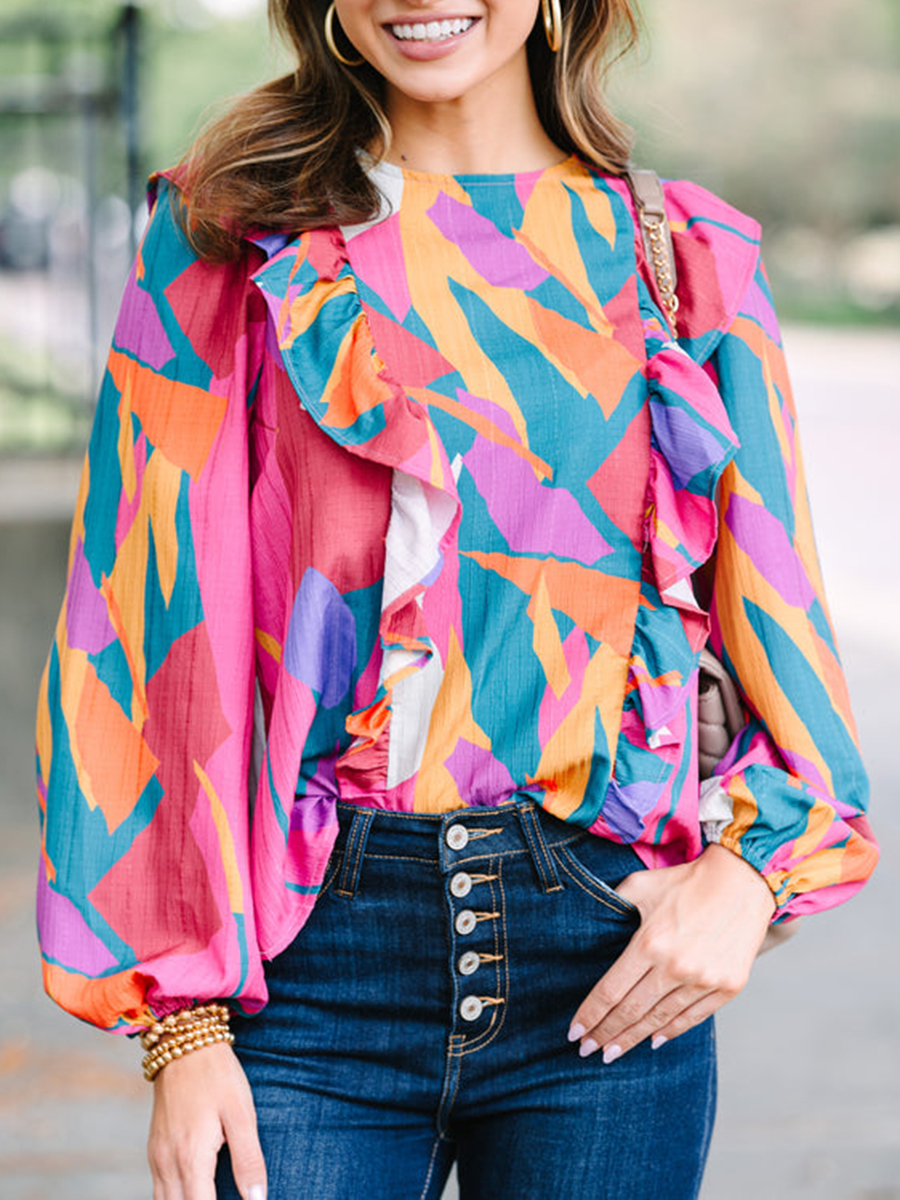 Pink Abstract Blouse