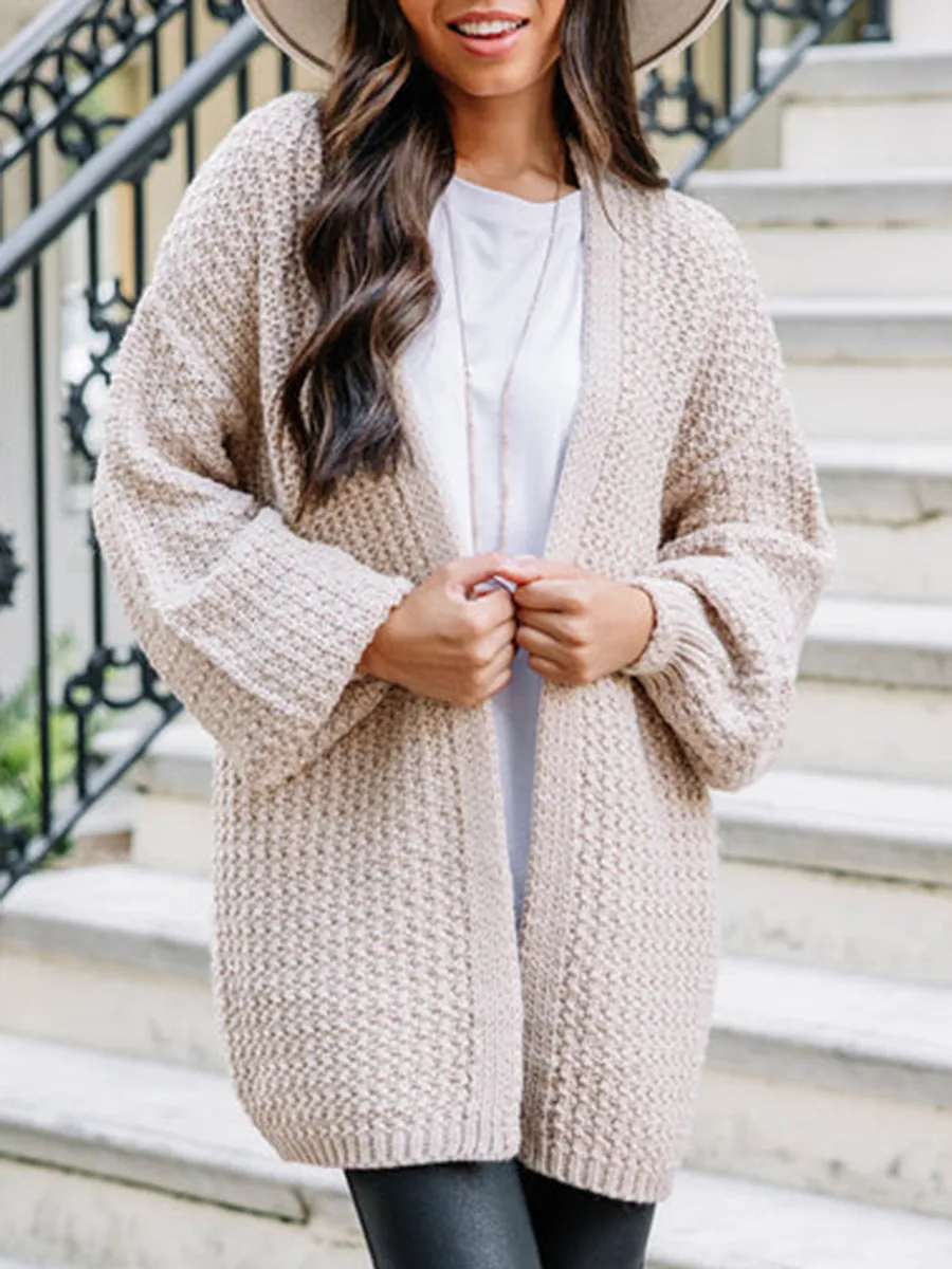 Women's casual brown cardigan