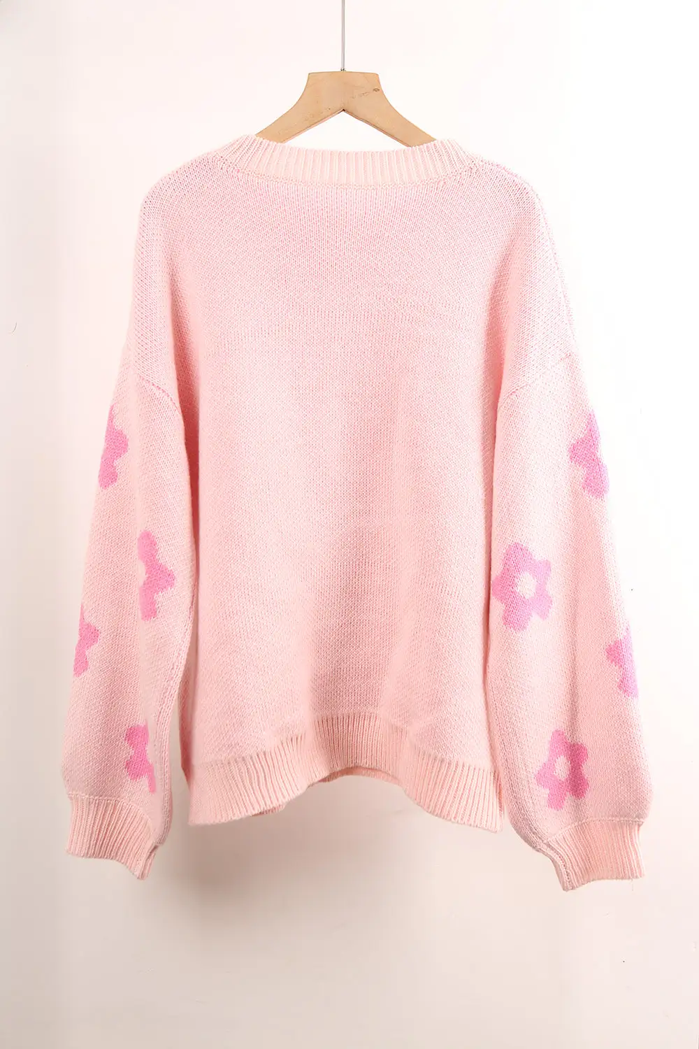 Flower Long Sleeve Round Neck Printed Sweater