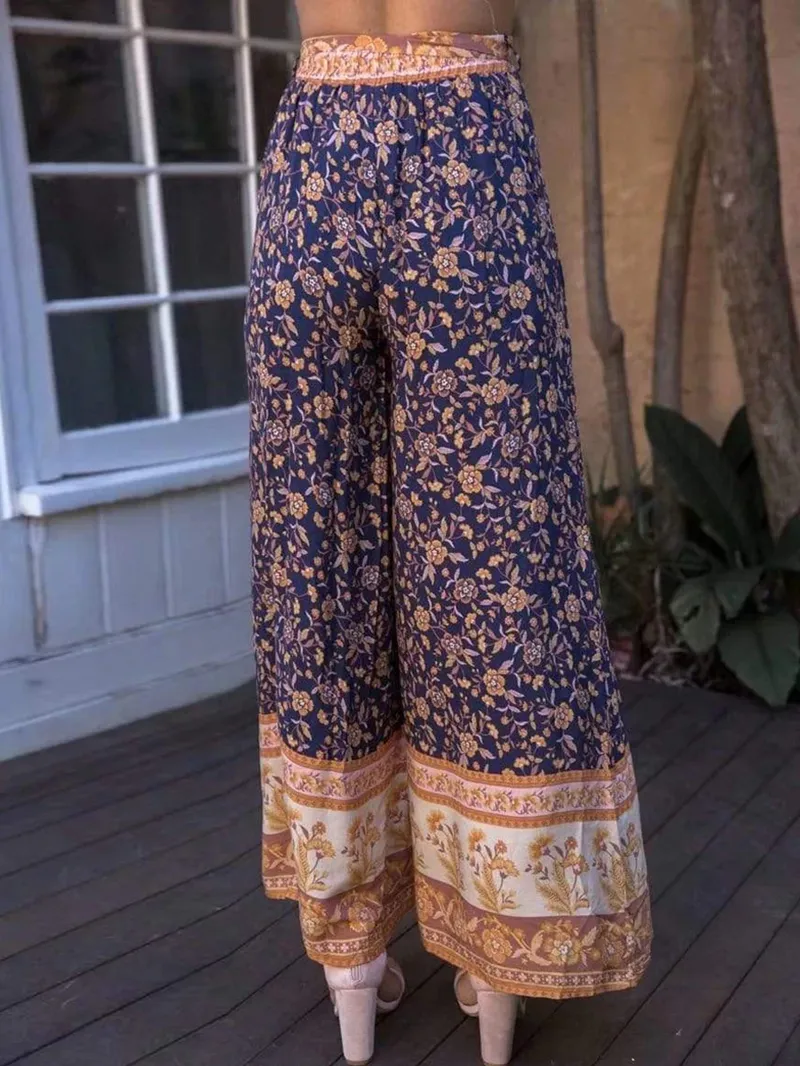 Printed loose fitting casual pants